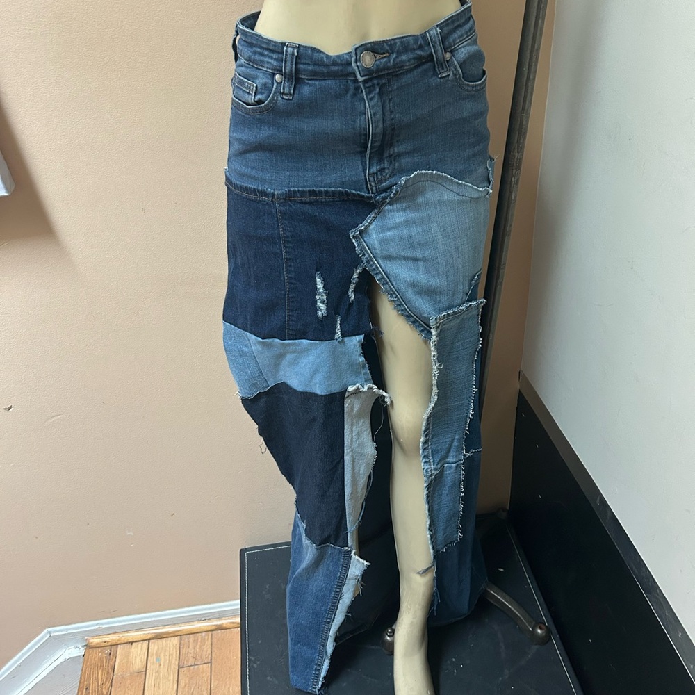 Buffalo David Bitton Patchwork Denim Skirt